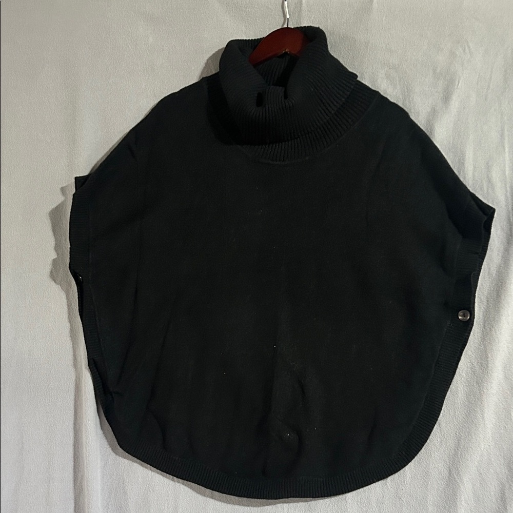 Sisters Black Turtleneck Women's Poncho - XL